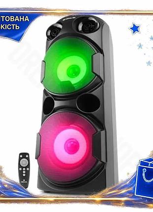Dm портативная колонка real-el спецификация 2.2 2 x 40 вт с bluetooth rgb подсветкой для караоке и муз spe|lz