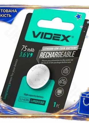 Dm батарейка lir2032 videx специфікація 2.2 літієва 3,6v акумулятор для годинників та електроніки бата spe|lz