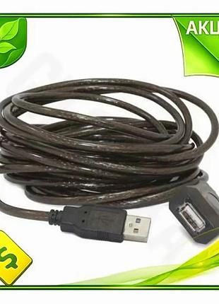 Ve кабель usb 2.0 am new version - usb af 10 м чорний cablexpert подовжувач для комп'ютера активний us n6w_ver