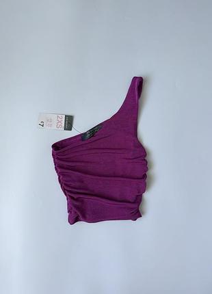 💜 асиметричний топ на одне плече з драпуванням від primark