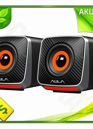 Ve акустическая система aula 2.0 new version black 6 вт. компактные колонки для компьютера с usb питан n6w_ver