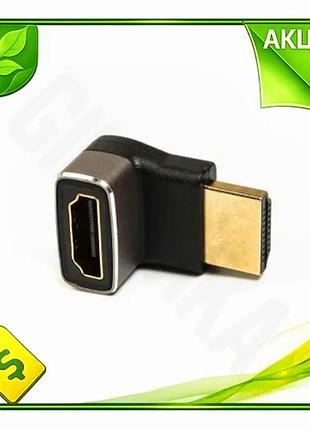 Ve перехідник hdmi (m) - new version hdmi (f) cablexpert чорний 8k 60 гц кутовий адаптер для телевізор n6w_ver