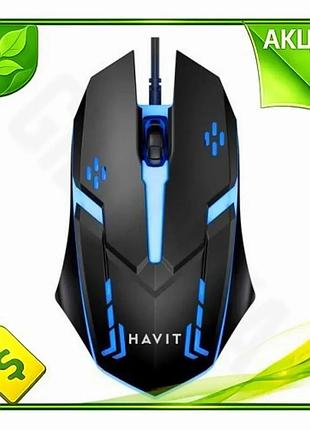Ve миша havit usb оптична new version чорна 1200 dpi дротова з підсвічуванням для комп'ютера ігрова ми n6w_ver