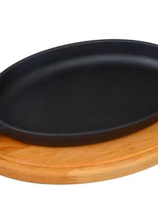 Сковорода порционная brizoll чугунная с досточкой