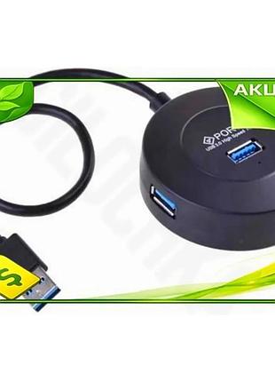 Ve хаб usb maiwo 4 new version порта usb 3.0 черный для компьютера и ноутбука расширитель портов usb 3 n6w_ver