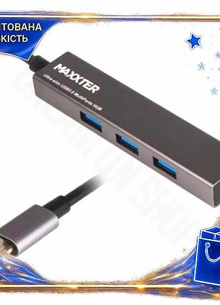Dm хаб usb maxxter специфікація 2.2 4xusb 3.0 type-c 20 см сірий алюмінієвий адаптер для комп'ютера та spe|lz