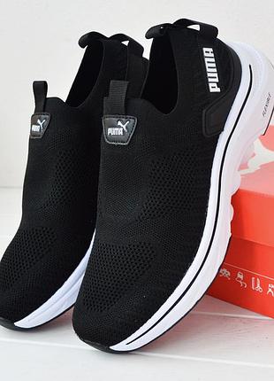 Puma black white мокасини 4