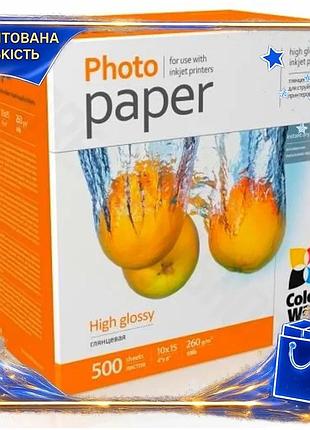 Dm фотопапір colorway глянсовий специфікація 2.2 260 г/м2 a6 500 арк для друку фотографій папір для фо spe|lz