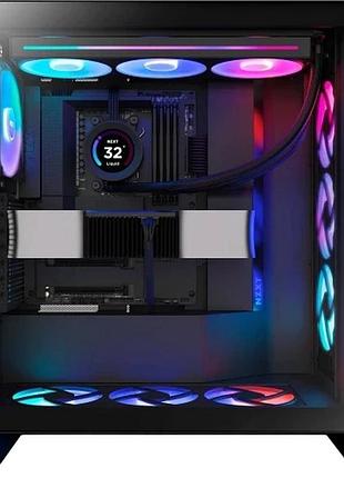 Ve корпус компьютера nzxt h7 new version flow rgb black midi tower черный для игровой системы с подсве n6w_ver