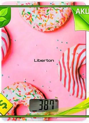 Ve кухонные весы liberton электронные new version до 8 кг pink с дисплеем тарокомпенсация автоотключен n6w_ver