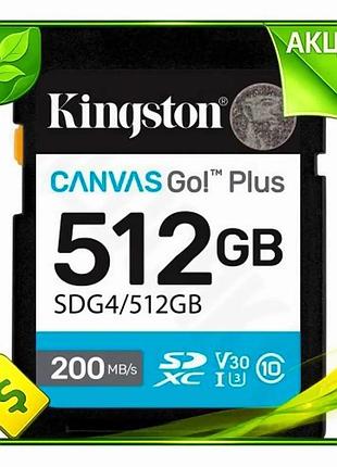 Ve карта пам'яті sdxc 512гб new version kingston canvas go! plus для 4k відео серійна зйомка універсал n6w_ver