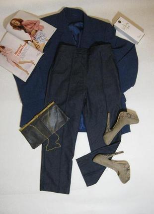 Класичні зручні брюки штани джинсові мом 12р км0830 темні, з двома кишенями з боків,2 фото