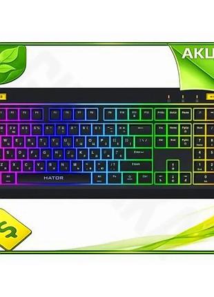 Ve клавіатура hator icefall black new version usb мембранна rgb підсвічування для ігор та роботи з пам n6w_ver