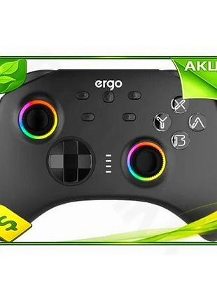 Ve геймпад бездротовий ergo чорний new version для пк nintendo switch android tv з вібрацією rgb підсв n6w_ver
