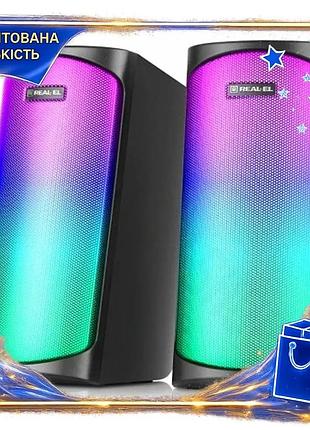 Dm колонки 2.0 real-el спецификация 2.2 s-135 black usb акустические колонки с rgb подсветкой для комп spe|lz