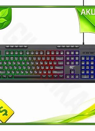 Ve клавиатура havit мембранная usb new version игровая rgb подсветка для компьютера черная 144 кнопки n6w_ver