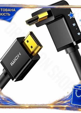 Dm кабель hdmi ugreen специфікація 2.2 2 м чорний для телевізора 4k 60 гц кутовий розapos;єм з'єднувал spe|lz