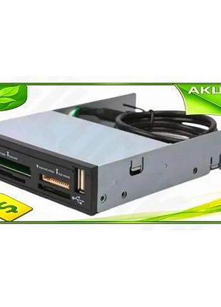 Ve кардридер 3,5" viewcon чорний new version для читання карт пам'яті usb адаптер для комп'ютера ноутб n6w_ver