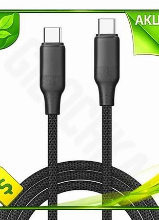 Ve кабель type-c до type-c new version 1 м colorway чорний для зарядки і синхронізації 60 вт 3a usb-c n6w_ver