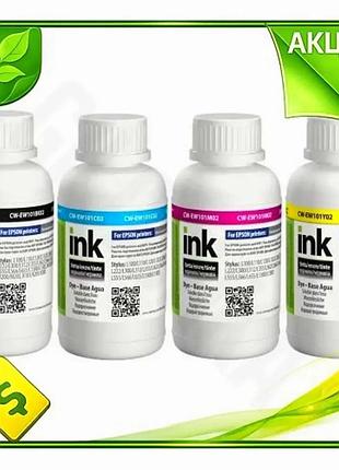 Ve комплект чернил colorway 4 new version шт 200 мл b/c/m/y водорастворимые для epson принтеров замена n6w_ver