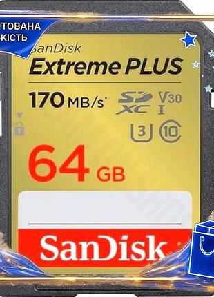 Dm карта памяти sdxc спецификация 2.2 sandisk extreme plus 64гб uhs-i u3 v30 для фото и видео со скоро spe|lz