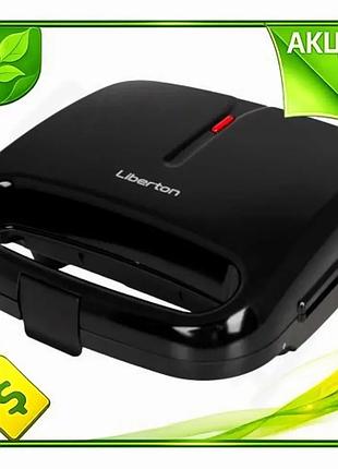 Ve бутербродница liberton 750w черная new version для приготовления сэндвичей с антипригарным покрытие n6w_ver