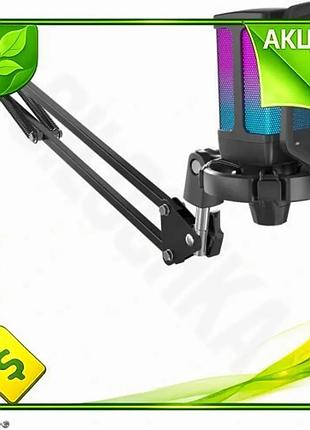 Ve микрофон fifine usb черный new version с rgb подсветкой 2,5 м для записи и стриминга антивибрационн n6w_ver