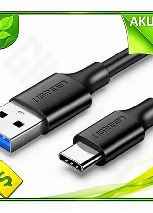 Ve кабель usb am type-c new version 2 м ugreen чорний для синхронізації живлення зарядний кабель 3a n6w_ver