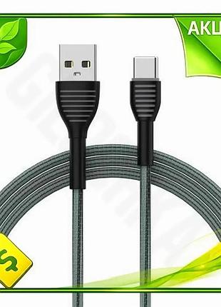 Ve кабель usb type-c 1 new version м colorway сірий зарядний кабель для синхронізації живлення 3a нейл n6w_ver
