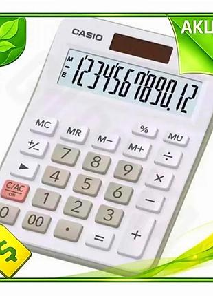 Ve калькулятор casio настільний 12 new version цифр білий з сонячною та літієвою батареєю для офісу і n6w_ver