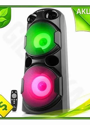 Ve портативная колонка real-el 2 new version x 40 вт с bluetooth usb aux micro sd rgb подсветка для ка n6w_ver