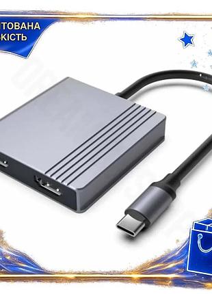 Dm хаб usb gembird специфікація 2.2 type-c 3.2 1xtype-c 85 вт 2xhdmi 4k 30гц сірий адаптер для ноутбук spe|lz
