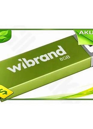 Ve флеш накопитель usb 8гб new version wibrand ударопрочный металлический зеленый для хранения данных n6w_ver