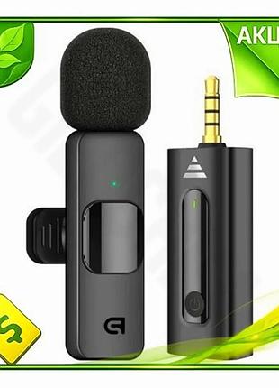 Ve микрофон armorstandart беспроводной черный new version петличный для смартфонов и камер 3,5 мм type n6w_ver