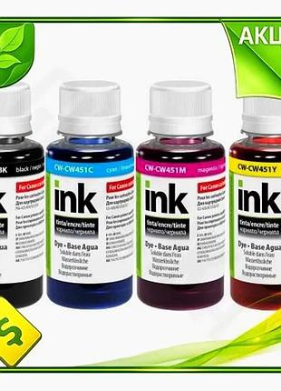 Ve комплект чернил colorway 4x100 new version мл водорастворимые для принтеров canon картриджи для печ n6w_ver