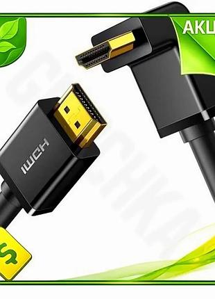 Ve кабель hdmi ugreen 1 new version м чорний кутовий для 4k телевізора монітора комп'ютера відеокабель n6w_ver