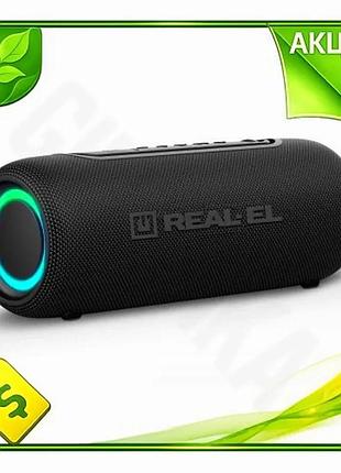 Ve портативная колонка real-el 10 new version вт bluetooth usb aux rgb подсветка для музыки и отдыха б n6w_ver