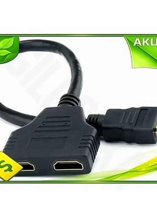 Ve переходник atcom сплиттер hdmi new version male to 2 hdmi female 10 см дублирует видео для телевизо n6w_ver