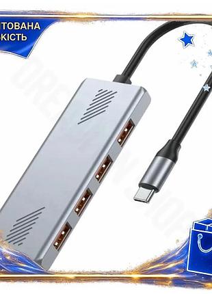 Dm хаб usb gembird специфікація 2.2 4xusb 3.2 type-c 3.2 сірий алюмінієвий для комп'ютера портативний spe|lz
