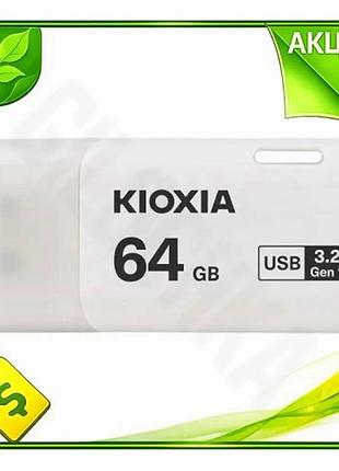 Ve флеш накопичувач usb 64гб new version kioxia білий usb 3.2 gen 1 для комп'ютера і ноутбука пам'ять n6w_ver