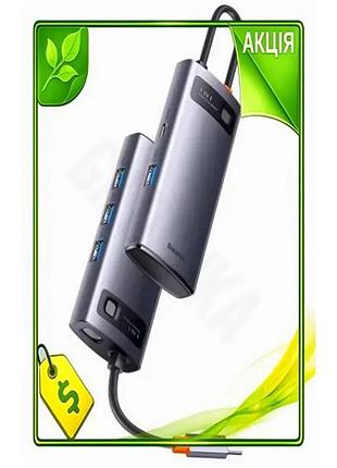 Ve хаб usb baseus 1xtype-c new version 15вт 4xusb 3.0 серый распределитель портов для компьютера адапт n6w_ver