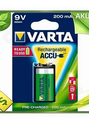 Ve аккумулятор крона 9в varta new version ni-mh 200 мач для электроники батарейка питания n6w_ver