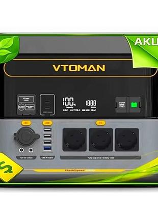 Ve зарядная станция vtoman 1000 new version вт 828 вт ч черная серый аккумулятор для электроники генер n6w_ver