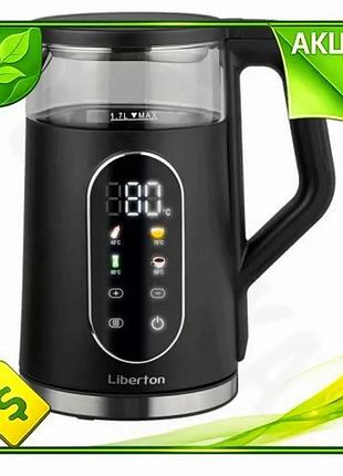 Ve электрочайник liberton 2000w 1,7л new version черный для кофе чая с терморегулятором защита от пере n6w_ver