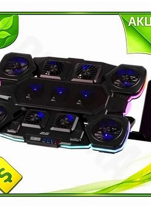 Ve підставка для ноутбука 2e new version до 17.3 дюймів з rgb підсвічуванням 4 вентилятори охолодження n6w_ver