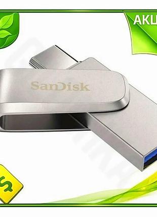 Ve флеш накопичувач usb 256гб new version sandisk ultra dual luxe металевий ударостійкий для комп'ютер n6w_ver