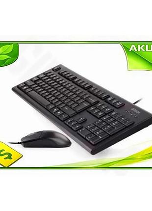 Ve комплект клавиатуры и мыши new version a4tech черный провод usb для компьютера офисный набор перифе n6w_ver