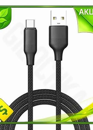 Ve кабель usb type-c 1 new version м colorway чорний для синхронізації та живлення 3a зарядний кабель n6w_ver