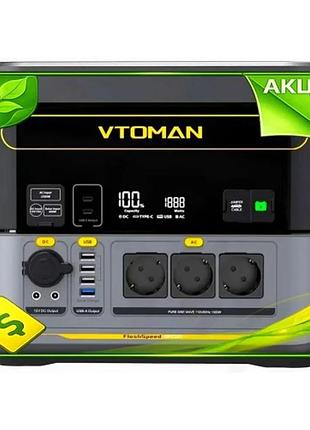 Ve зарядна станція vtoman 1500 new version вт резервне живлення для дому та подорожей lifepo4 акумулят n6w_ver