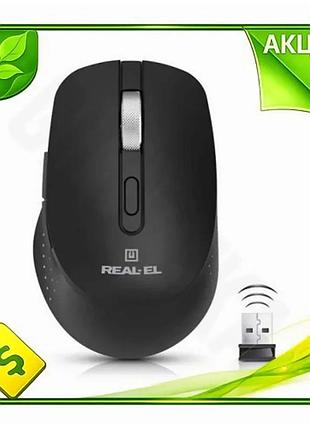 Ve бездротова миша real-el оптична new version 2.4ghz usb 6 кнопок для пк з регулюванням dpi 800-3200 n6w_ver